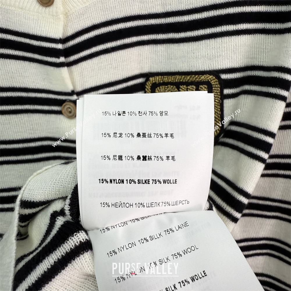 Miu Miu Wool Striped Cardigan White 2025 0813 (QI-250814057)
