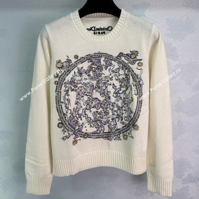 Dior Wool Sweater with Embroidery White 2025 0814 (QI-250814118)