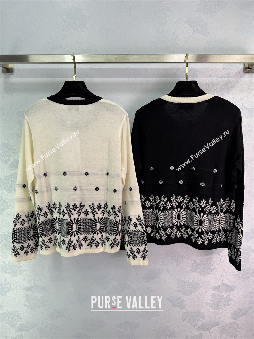 Chanel Wool Knit Cardigan White 2025 0812 (QI-250814129)