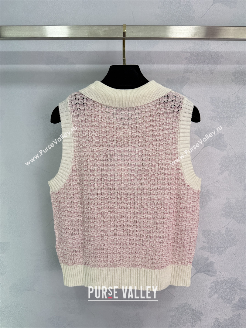 Chanel Cashmere Vest Light Pink 2025 0814 (QI-250814136)
