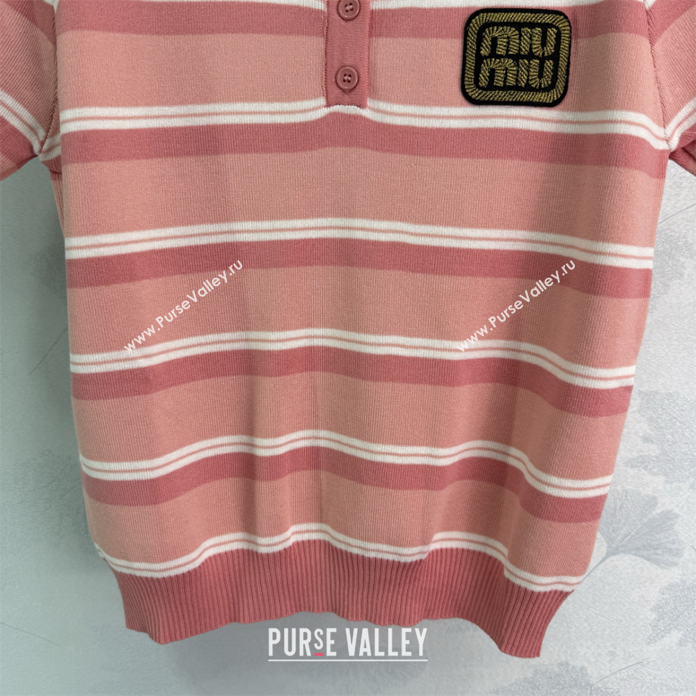 Miu Miu Striped Tops Pink 2025 0814 (QI-250814011)
