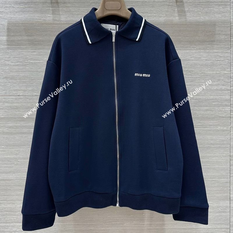 Miu Miu Cotton Jacket Navy Blue 2025 0814 (QI-250814053)