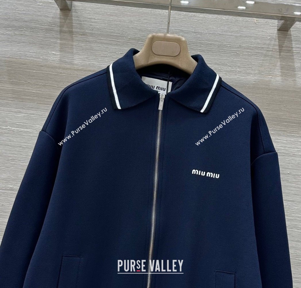 Miu Miu Cotton Jacket Navy Blue 2025 0814 (QI-250814053)