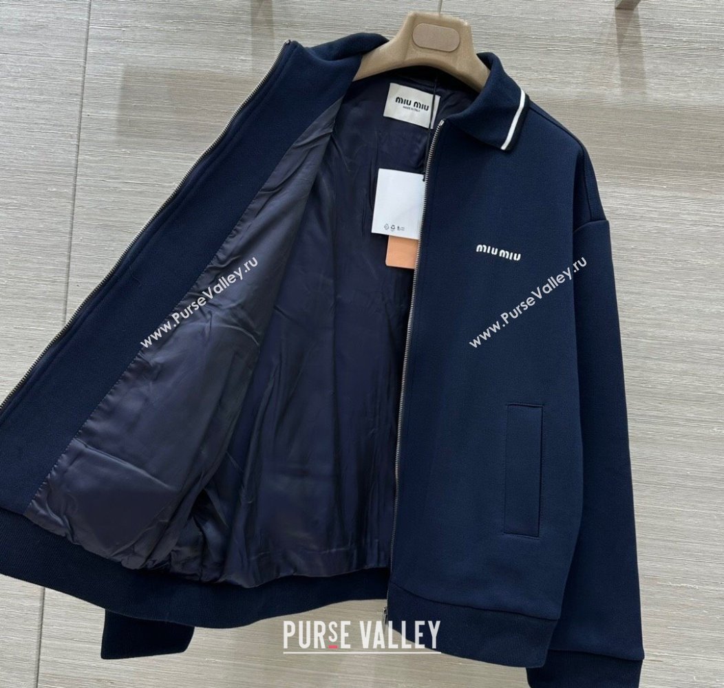 Miu Miu Cotton Jacket Navy Blue 2025 0814 (QI-250814053)