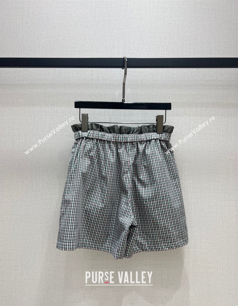 Miu Miu Plaid Jacket and Shorts Grey/Multicolor 2025 0814 (QI-250814001)
