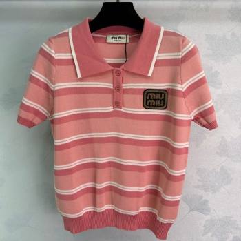 Miu Miu Striped Tops Pink 2025 0814 (QI-250814011)