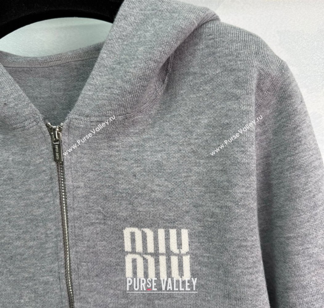 Miu Miu Wool Jacket Grey/Black 2025 0814 (QI-250814012)