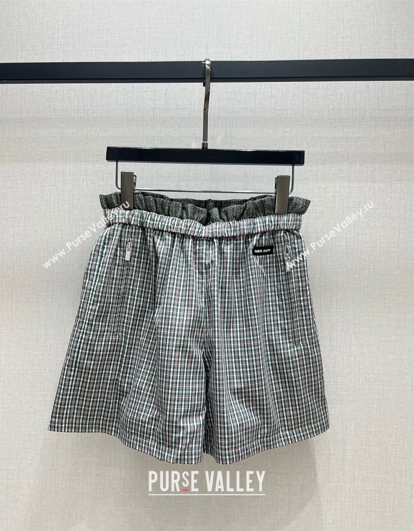 Miu Miu Plaid Jacket and Shorts Grey/Multicolor 2025 0814 (QI-250814001)