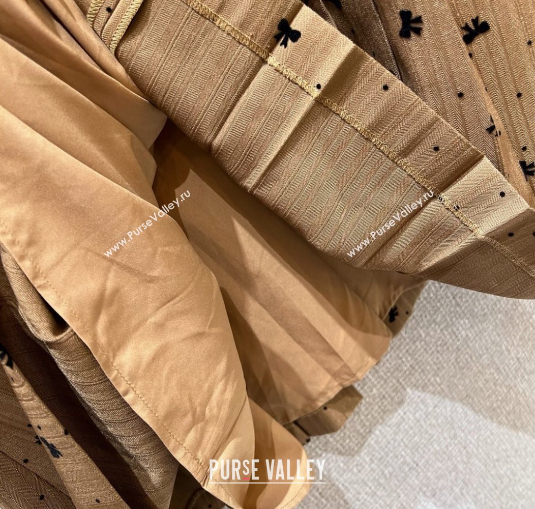 Miu Miu Pleated Skirt with Print Yellow 2025 0814 (QI-250814021)