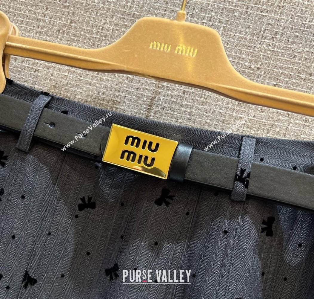 Miu Miu Pleated Skirt with Print Grey 2025 0814 (QI-250814022)