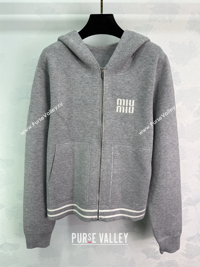 Miu Miu Wool Jacket Grey/Black 2025 0814 (QI-250814012)