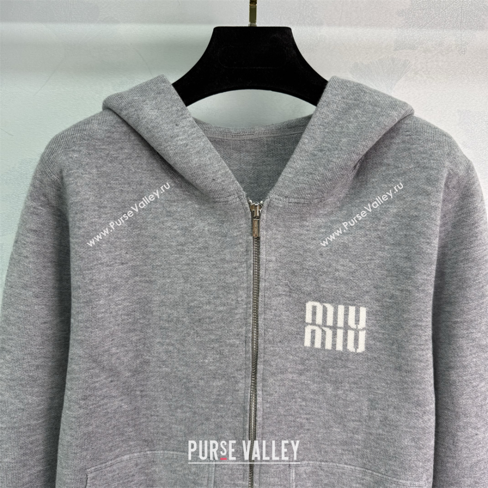 Miu Miu Wool Jacket Grey/Black 2025 0814 (QI-250814012)