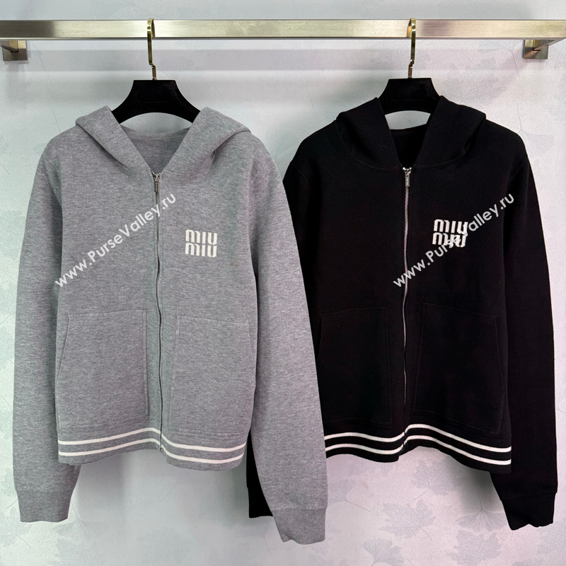 Miu Miu Wool Jacket Grey/Black 2025 0814 (QI-250814012)