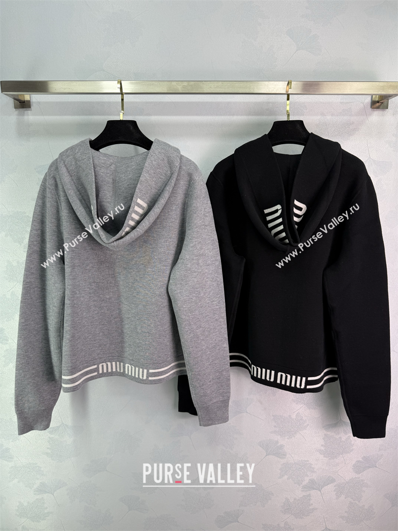 Miu Miu Wool Jacket Grey/Black 2025 0814 (QI-250814012)