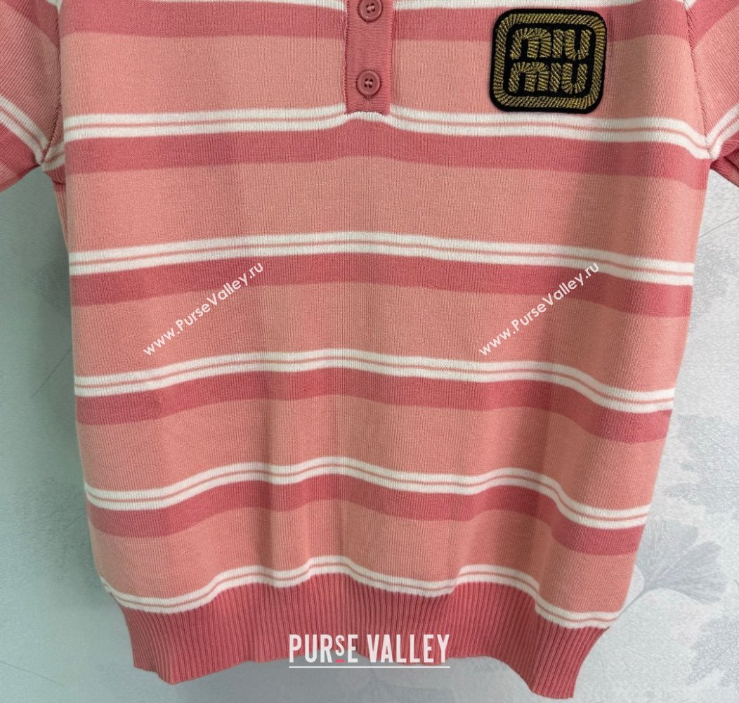 Miu Miu Striped Tops Pink 2025 0814 (QI-250814011)