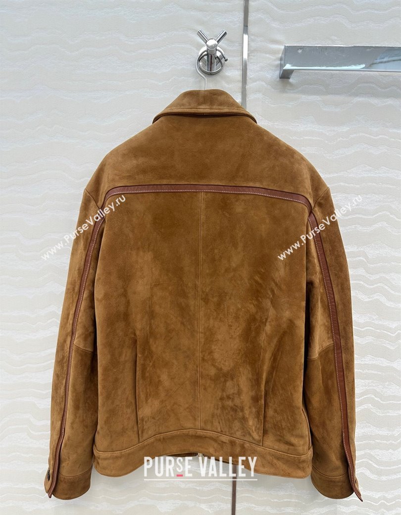 Miu Miu Sheepskin Suede Jacket Brown 2025 0814 (QI-250814033)