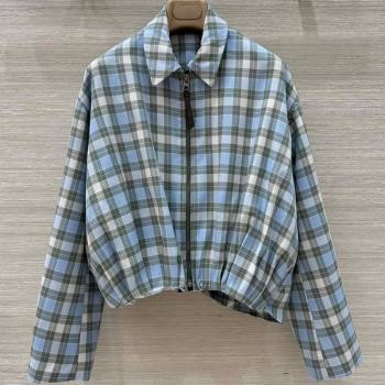 Loewe Plaid Jacket Blue 2025 0814 (QI-250814098)