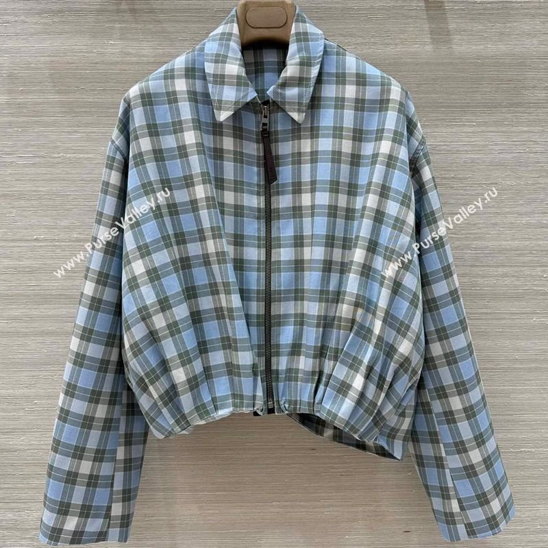 Loewe Plaid Jacket Blue 2025 0814 (QI-250814098)