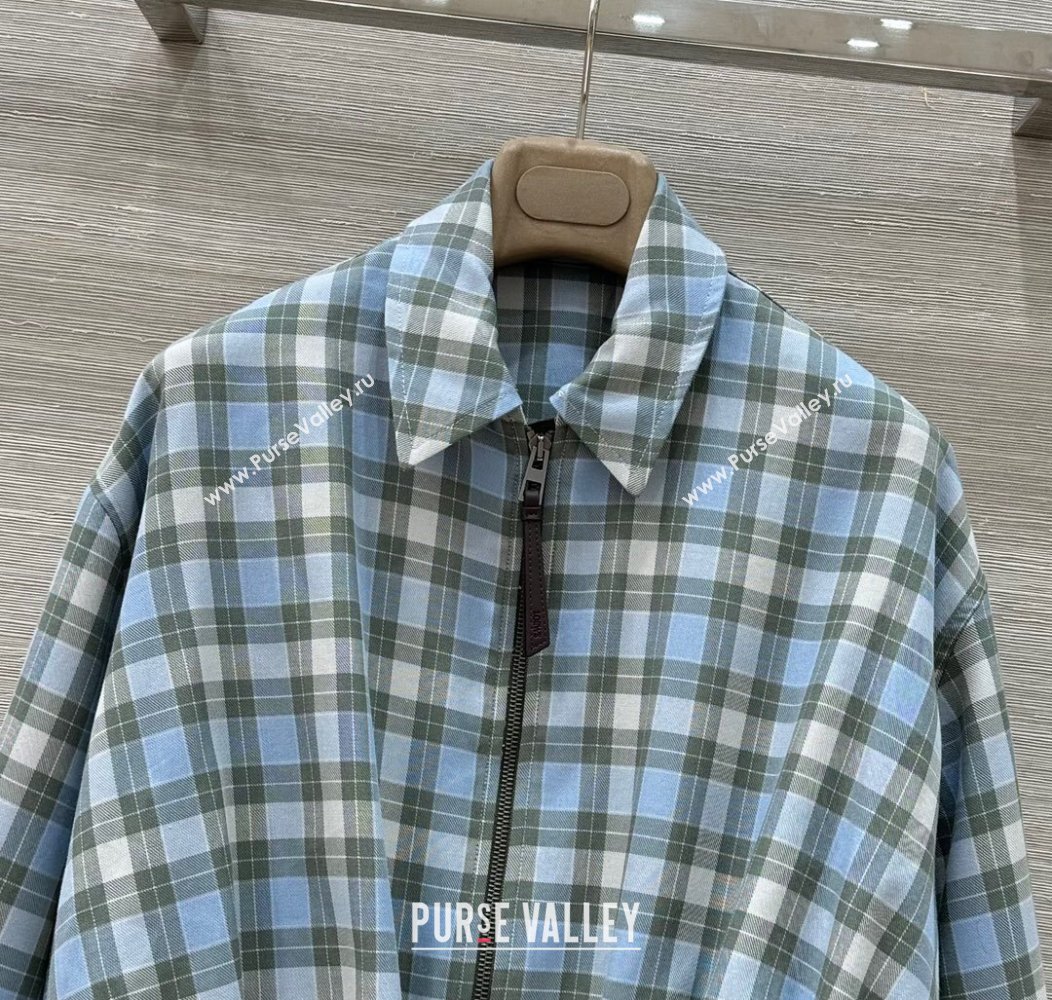 Loewe Plaid Jacket Blue 2025 0814 (QI-250814098)