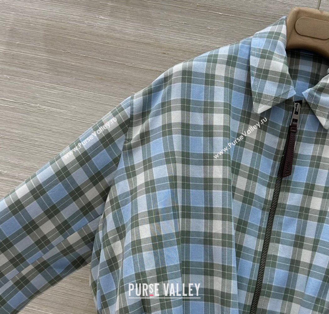 Loewe Plaid Jacket Blue 2025 0814 (QI-250814098)