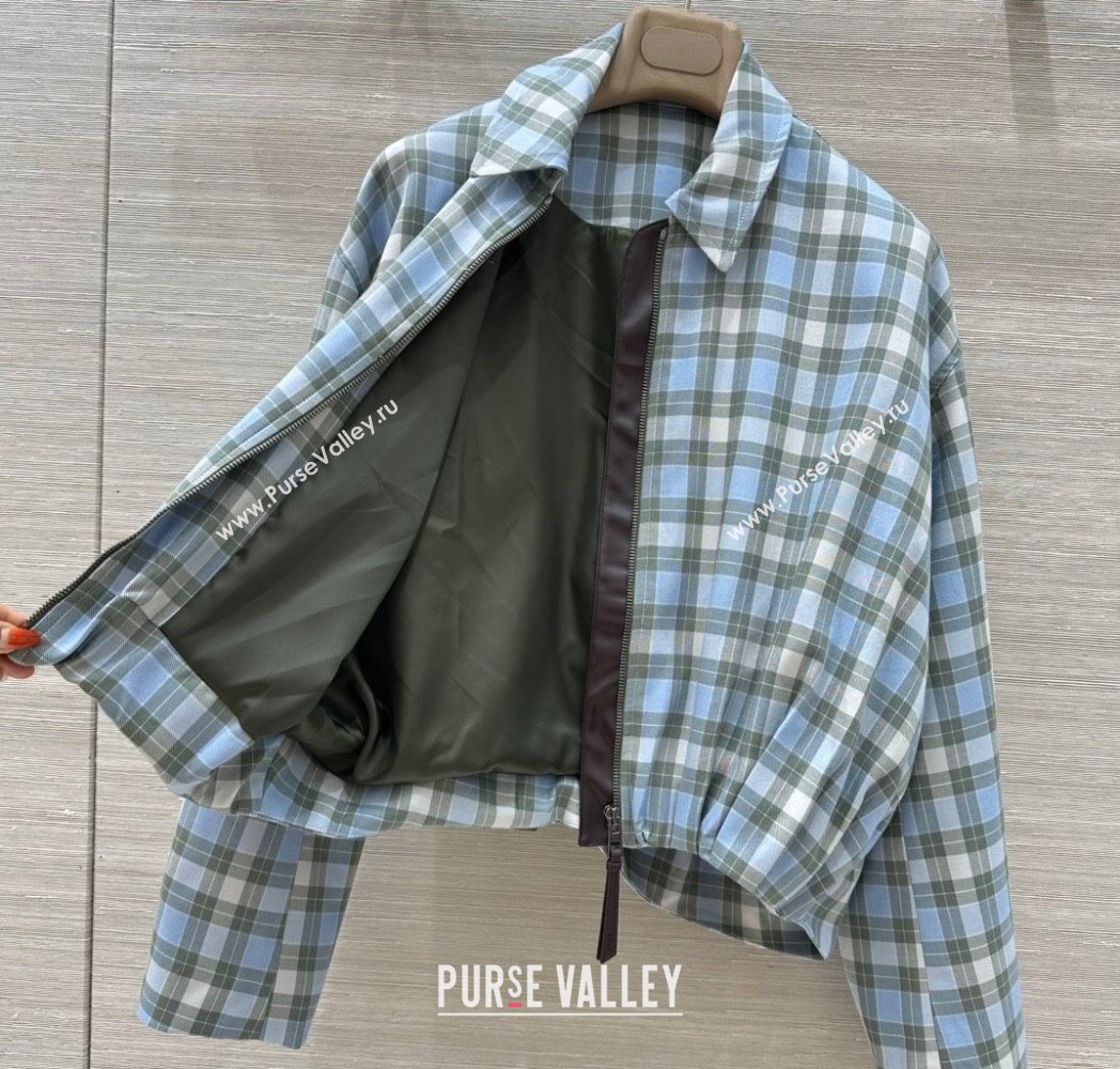 Loewe Plaid Jacket Blue 2025 0814 (QI-250814098)