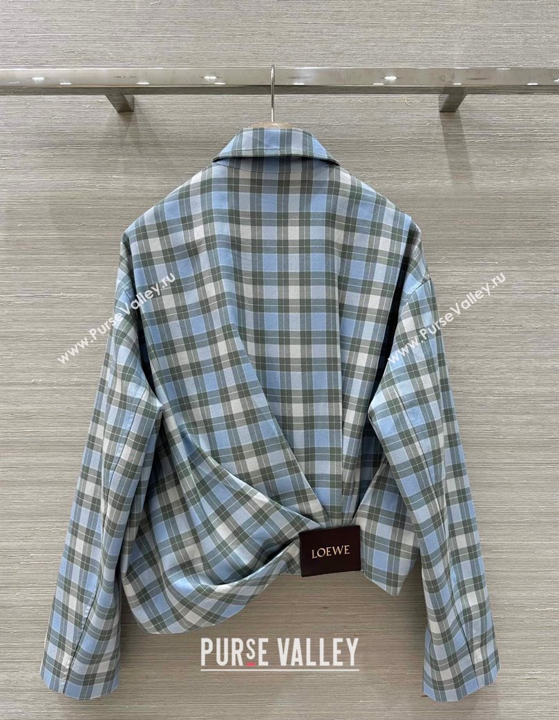 Loewe Plaid Jacket Blue 2025 0814 (QI-250814098)