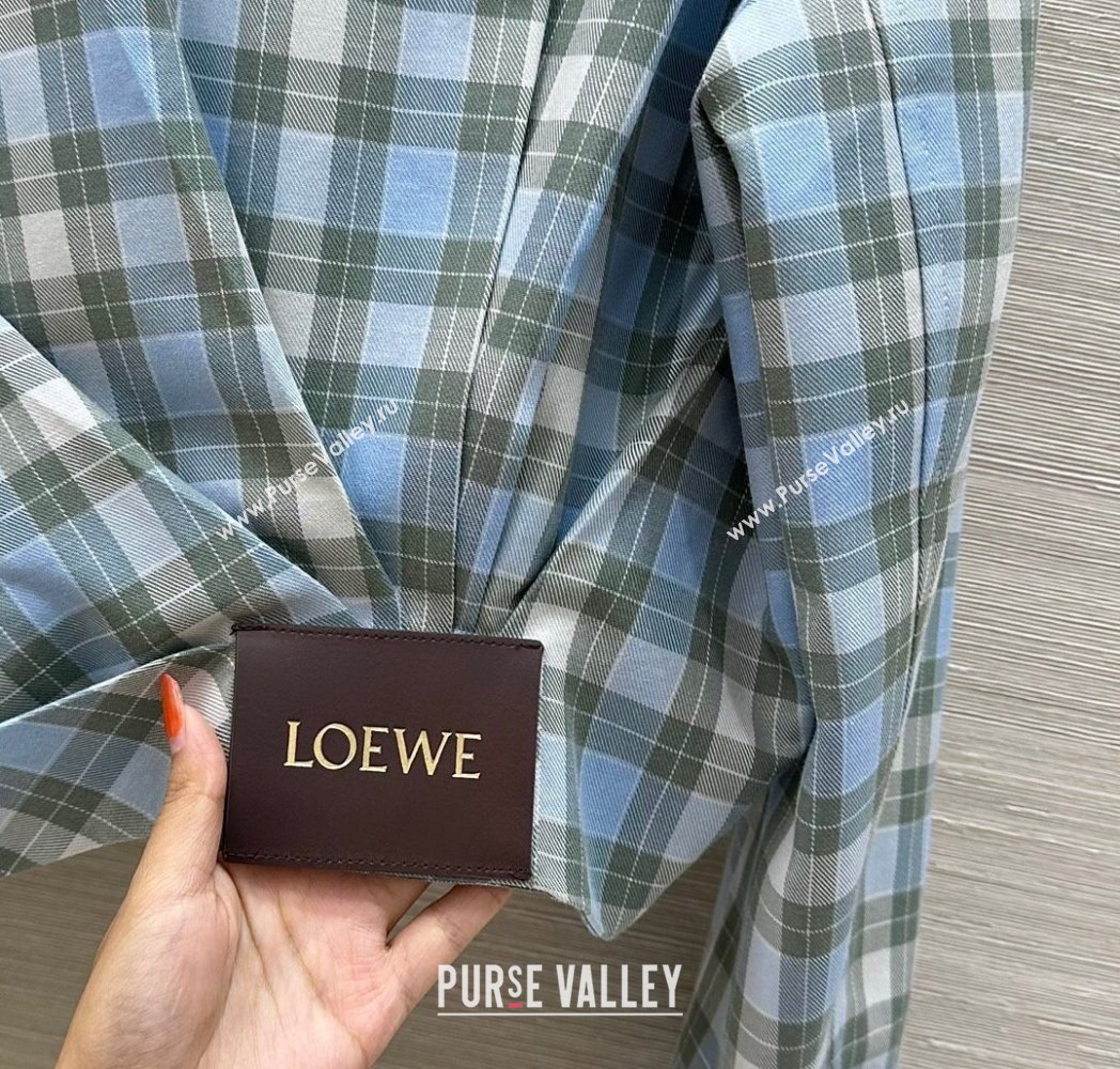 Loewe Plaid Jacket Blue 2025 0814 (QI-250814098)