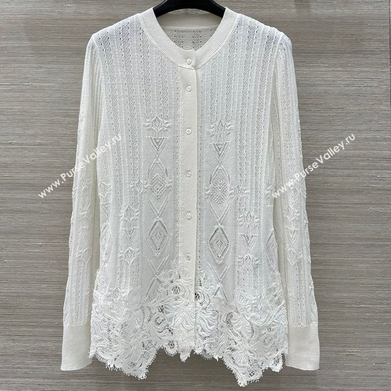 Ermanno Scervino Lace Cardigan White 2025 0814 (QI-250814103)