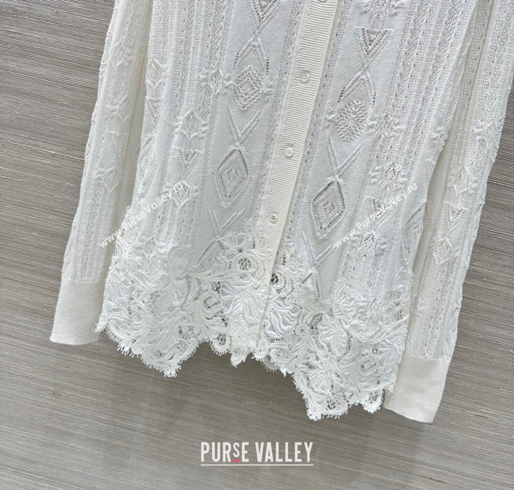 Ermanno Scervino Lace Cardigan White 2025 0814 (QI-250814103)