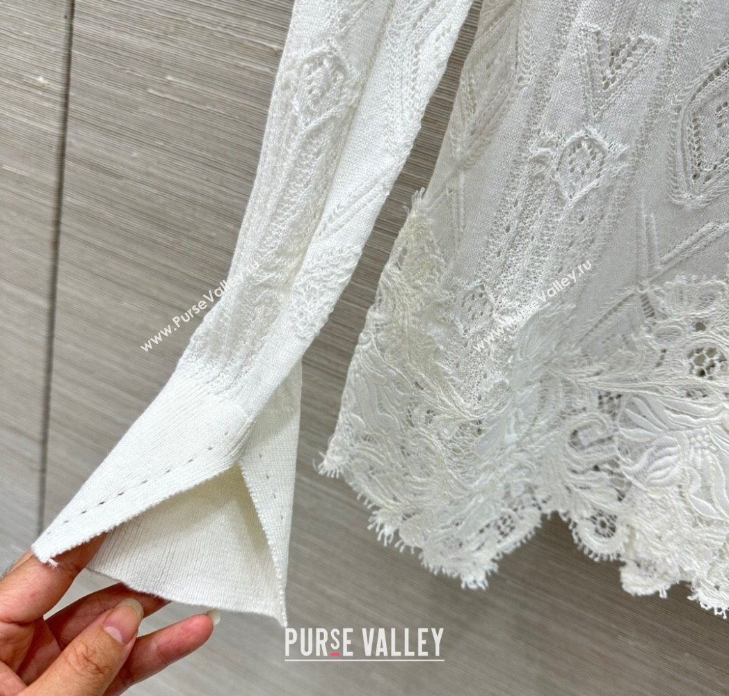 Ermanno Scervino Lace Cardigan White 2025 0814 (QI-250814103)