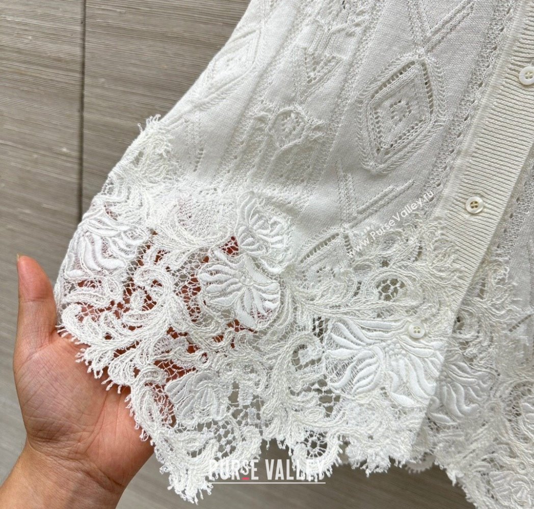 Ermanno Scervino Lace Cardigan White 2025 0814 (QI-250814103)