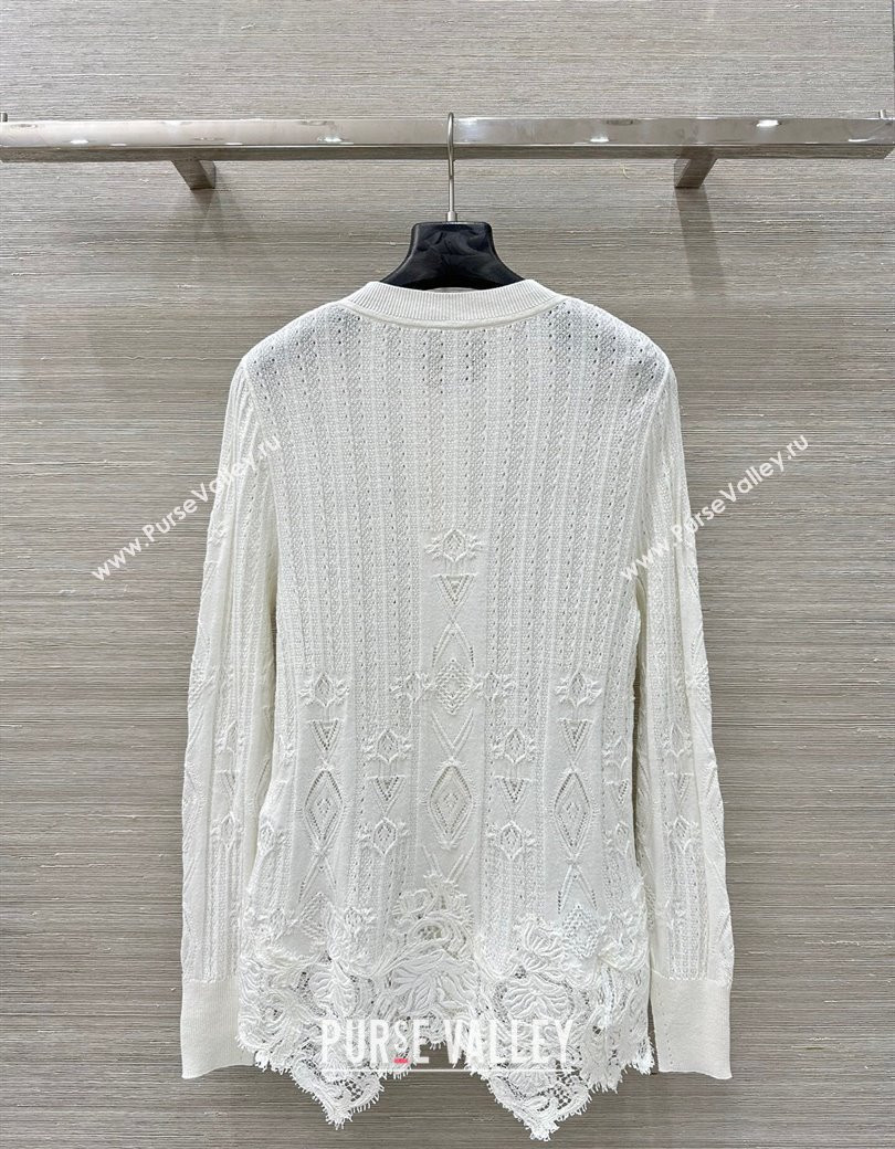 Ermanno Scervino Lace Cardigan White 2025 0814 (QI-250814103)