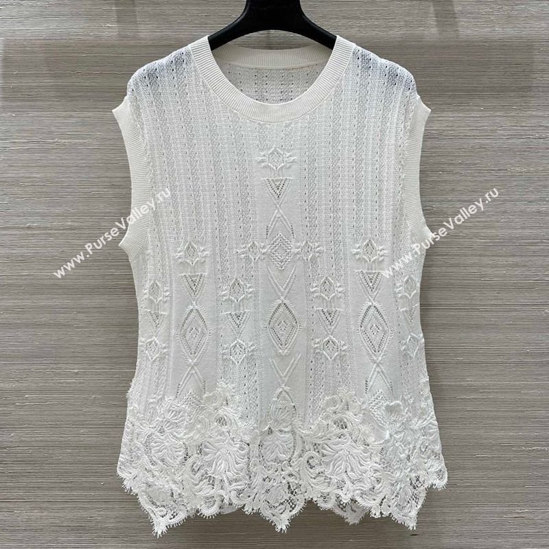 Ermanno Scervino Lace Vest White 2025 0814 (QI-250814104)