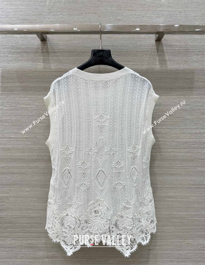 Ermanno Scervino Lace Vest White 2025 0814 (QI-250814104)