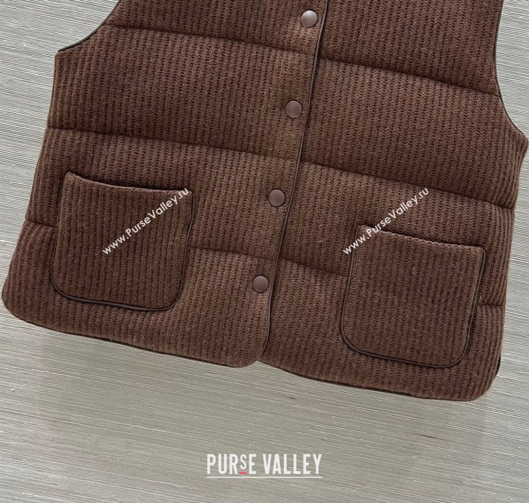 Brunello Cucinelli BC Cashmere Down Vest Brown 2025 0814 (QI-250814093)