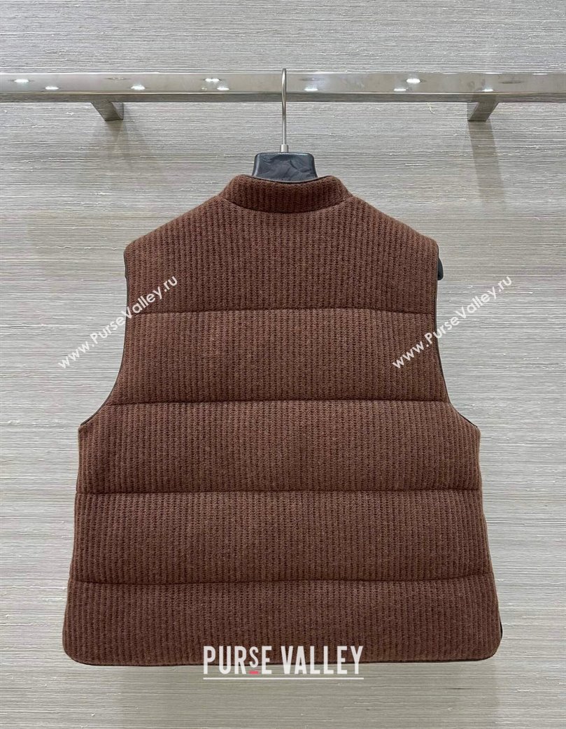 Brunello Cucinelli BC Cashmere Down Vest Brown 2025 0814 (QI-250814093)
