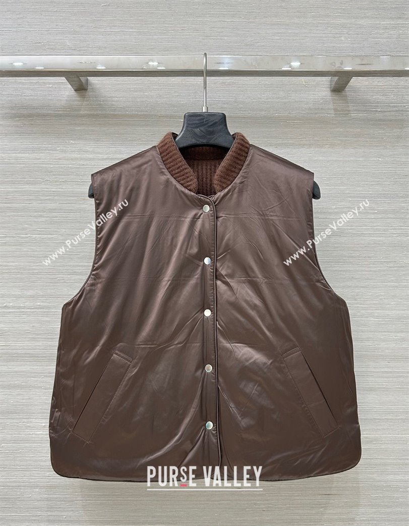 Brunello Cucinelli BC Cashmere Down Vest Brown 2025 0814 (QI-250814093)