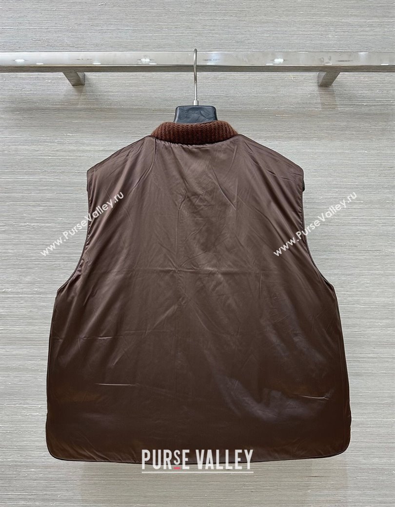 Brunello Cucinelli BC Cashmere Down Vest Brown 2025 0814 (QI-250814093)