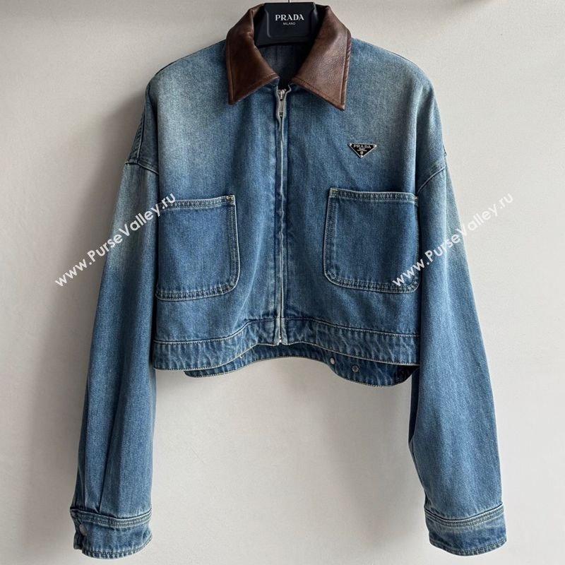 Prada Denim Short Jacket Blue 2025 0812 (QI-250815030)