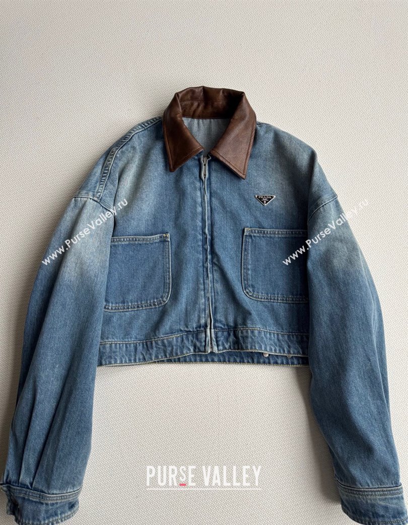 Prada Denim Short Jacket Blue 2025 0812 (QI-250815030)
