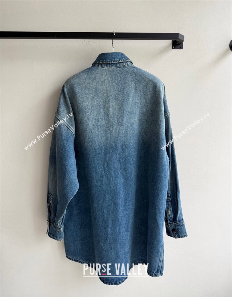 Prada Long Denim Jacket Blue 2025 0815 (QI-250815031)