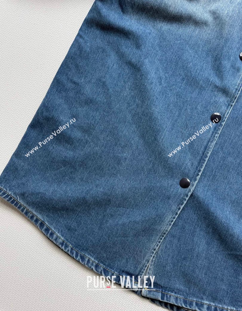 Prada Long Denim Jacket Blue 2025 0815 (QI-250815031)