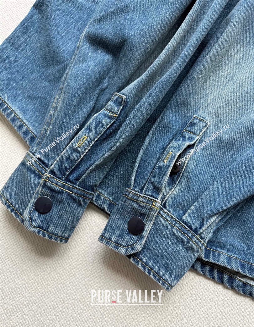 Prada Long Denim Jacket Blue 2025 0815 (QI-250815031)