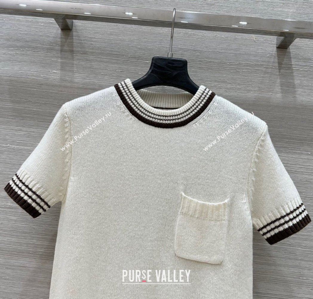 Prada Wool Knit Top White 2025 0815 (QI-250815032)