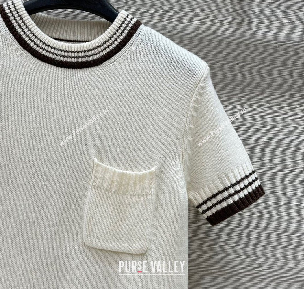 Prada Wool Knit Top White 2025 0815 (QI-250815032)