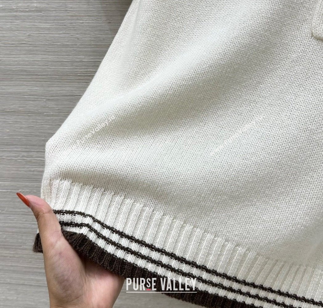 Prada Wool Knit Top White 2025 0815 (QI-250815032)