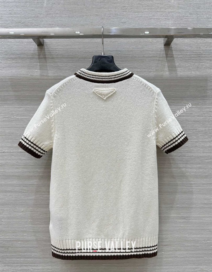 Prada Wool Knit Top White 2025 0815 (QI-250815032)