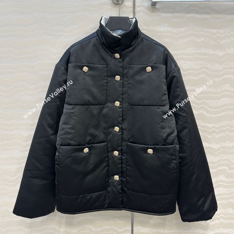 Chanel CC Allover Padded Jacket Black 2025 0812 (QI-250815008)