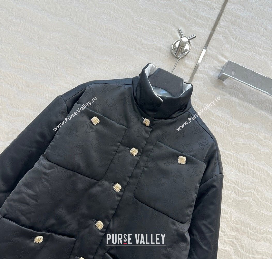 Chanel CC Allover Padded Jacket Black 2025 0812 (QI-250815008)
