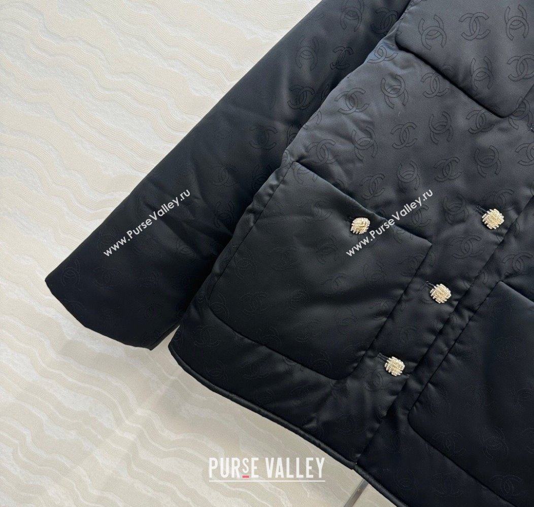 Chanel CC Allover Padded Jacket Black 2025 0812 (QI-250815008)